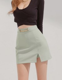 Trendy Gold Chain A-Line Skorts