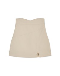 High Waisted Slit Slanted Skirt
