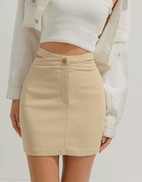 Cross Cut Out Stretch Skirt