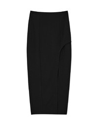 High Waisted Elastic Side Slit Maxi Maxi Long Skirt