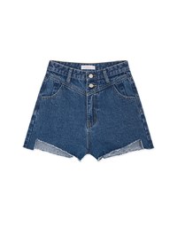 Asymmetric Denim Jeans Shorts
