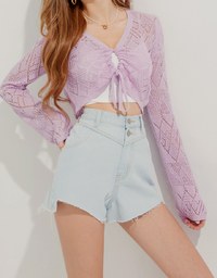 Asymmetric Denim Jeans Shorts