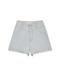 Asymmetric Denim Jeans Shorts
