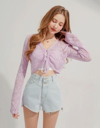 Asymmetric Denim Jeans Shorts