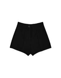 High Waisted Plain Elastic Shorts