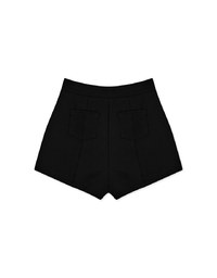 High Waisted Plain Elastic Shorts