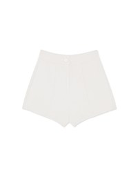 High Waisted Plain Elastic Shorts