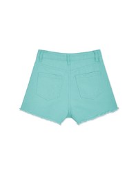 Distressed Hem High Waisted Denim Jeans Shorts