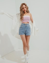 【Den!m LITE】Cooling Denim SHORTS No Filter Slimming Slim Fit Denim Jeans