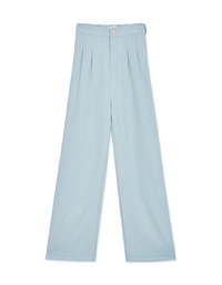 Smooth Pleated Straight-Leg Pants