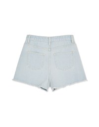 Distressed Hem Denim Jeans Shorts