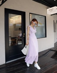 V Neck Fishtail Long Dress