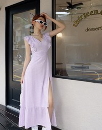 V Neck Fishtail Long Dress