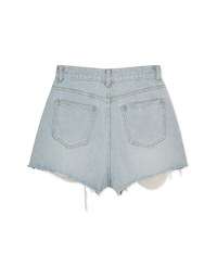 Distressed Hem Denim Jeans Shorts