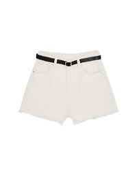 Classic Shaved Denim Jeans Shorts (With Belt)