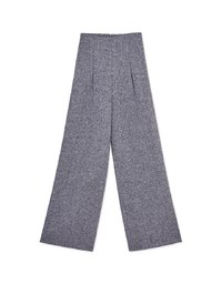 Floral Tweed Pleated Wide Trousers