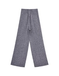 Floral Tweed Pleated Wide Trousers
