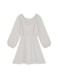 2Way Lace Button Mini Dress