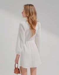 2Way Lace Button Mini Dress