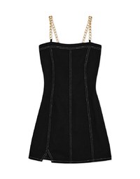 Denim Jeans Gold Chain Mini Dress