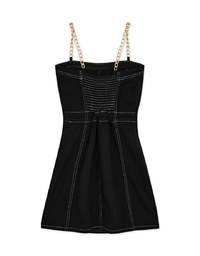 Denim Jeans Gold Chain Mini Dress