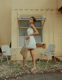 Denim Jeans Gold Chain Mini Dress