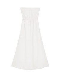Cinched Waist Slit Maxi Tube Dress