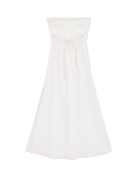 Cinched Waist Slit Maxi Tube Dress