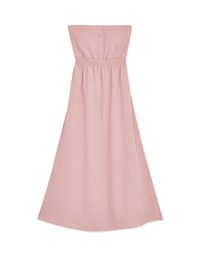 Cinched Waist Slit Maxi Tube Dress