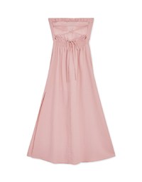 Cinched Waist Slit Maxi Tube Dress