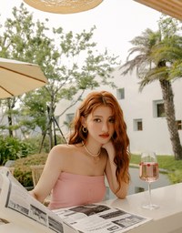 Cinched Waist Slit Maxi Tube Dress