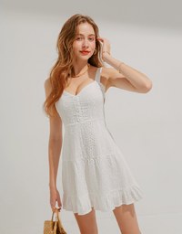 Embroidered Lace Vest Mini Dress