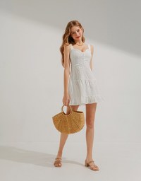Embroidered Lace Vest Mini Dress
