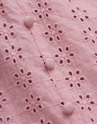 Embroidered Lace With Puffed Sleeves Mini Dress(With Padding)