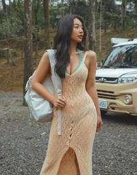 【Beach Cover】 Knit Bikini Cover Up Beach Maxi Dress