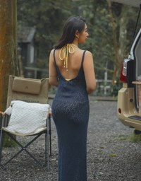 【Beach Cover】 Knit Bikini Cover Up Beach Maxi Dress