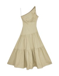 One Shoulder Bra Padded Maxi Long Dress (With Padding)