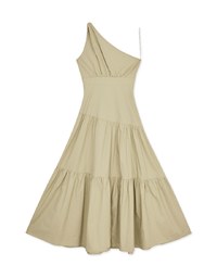 One Shoulder Bra Padded Maxi Long Dress (With Padding)