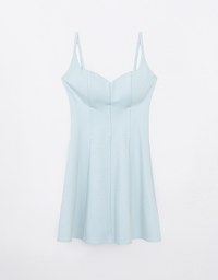 【HXA Design】Dinner Dress With Bra Padded Corset Structure Fish Bone High Waist Mini Dress H05