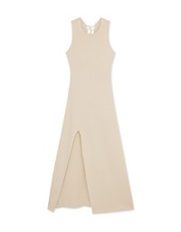 Hollow Tie Knit Maxi Long Dress (With Padding)