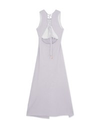 Hollow Tie Knit Maxi Long Dress (With Padding)
