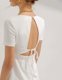 Back Hollow Strap Mini Dress (With Padding)