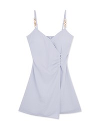 Gold Chain Cross Front Mini Dress (With Padding)