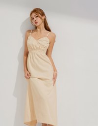 2WAY Thin Strap Button Up Maxi Dress