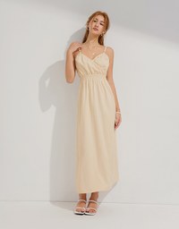 2WAY Thin Strap Button Up Maxi Dress