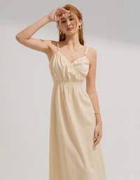 2WAY Thin Strap Button Up Maxi Dress