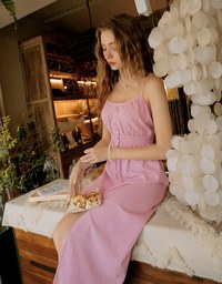 2WAY Thin Strap Button Up Maxi Dress