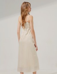 Slit Slim Maxi Long Dress (With Padding)