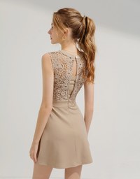 Hollow Lace Mini Dress