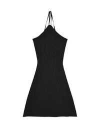 Halter Knit Bodycon Wrap Mini Dress (With Padding)